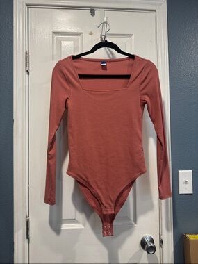 Old Navy Ribbed Square-Neck Bodysuit - Terracotta